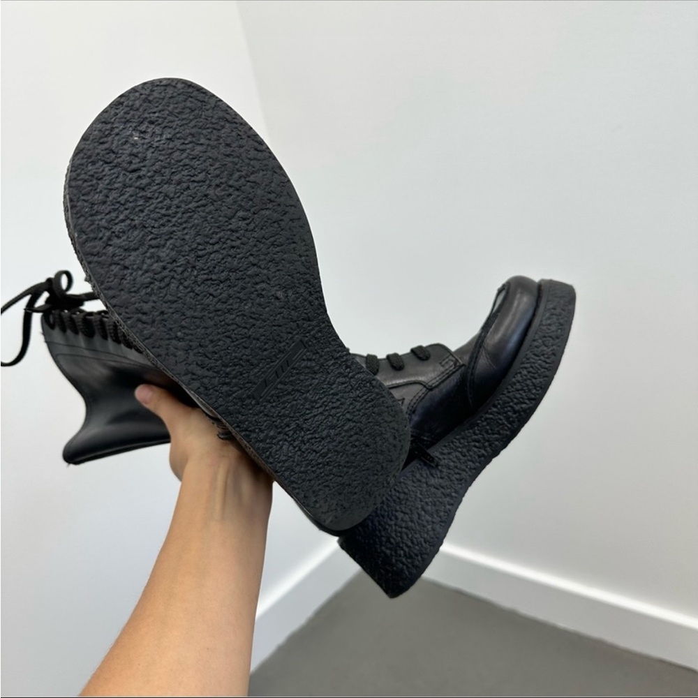 ⛔️SOLD⛔️Steve Madden Black Leather 90s Style Lace Up Platform Combat Moto Boots - Picture 8 of 10